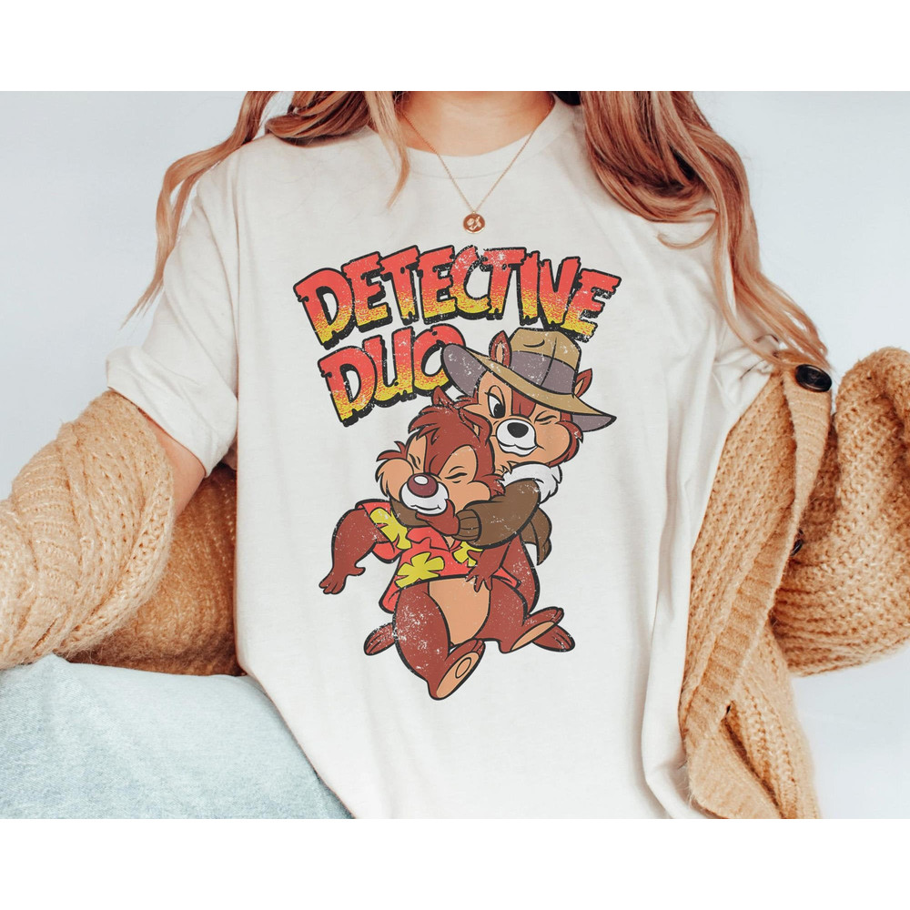 Retro Chip N Dale Rescue Rangers Detective Duo Shirt Chipmunks T-shirt Disney Birthday Walt Disney World Disneyland Trip Outfits - 2.jpg