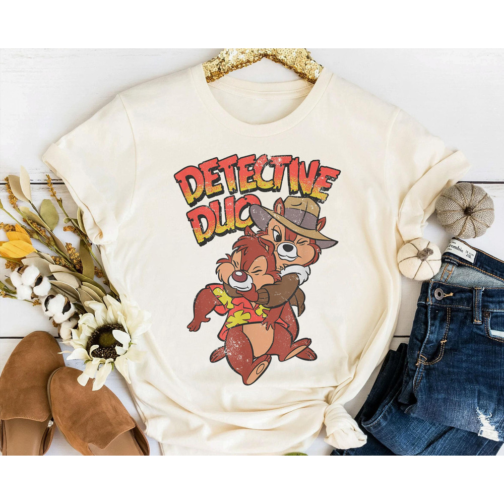 Retro Chip N Dale Rescue Rangers Detective Duo Shirt Chipmunks T-shirt Disney Birthday Walt Disney World Disneyland Trip Outfits - 5.jpg