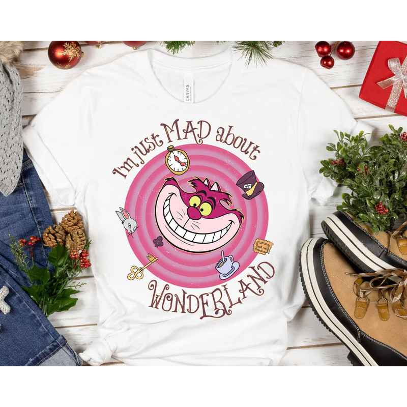 Retro Cheshire Cat I'm Mad About Wonderland Shirt Disney Alice T-shirt Walt Disney World Tee Disneyland Family Trip Magic Kingdom - 5.jpg