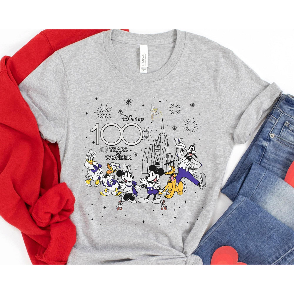 Retro Disney 100 Years Of Wonder Mickey Mouse and Friends Sweatshirt Walt Disney World Shirt Disney100 Outfit Disneyland 2023 Trip - 3.jpg