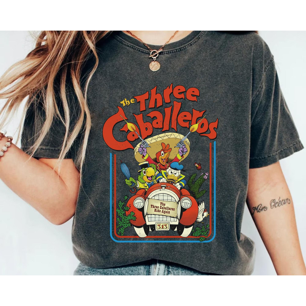 Retro Disney The Three Caballeros Shirt Jose Donald Duck Panchito T-shirt Disney Birthday Tee Walt Disney World Disneyland Trip - 2.jpg