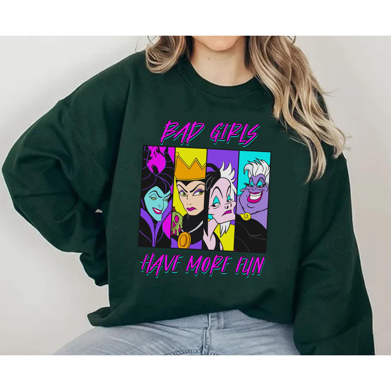 Retro Disney Villains Bad Girls Have More Fun Shirt Maleficent Evil Queen Cruella Ursula T-shirt Magic Kingdom Disneyland Trip Holiday Gift - 4.jpg