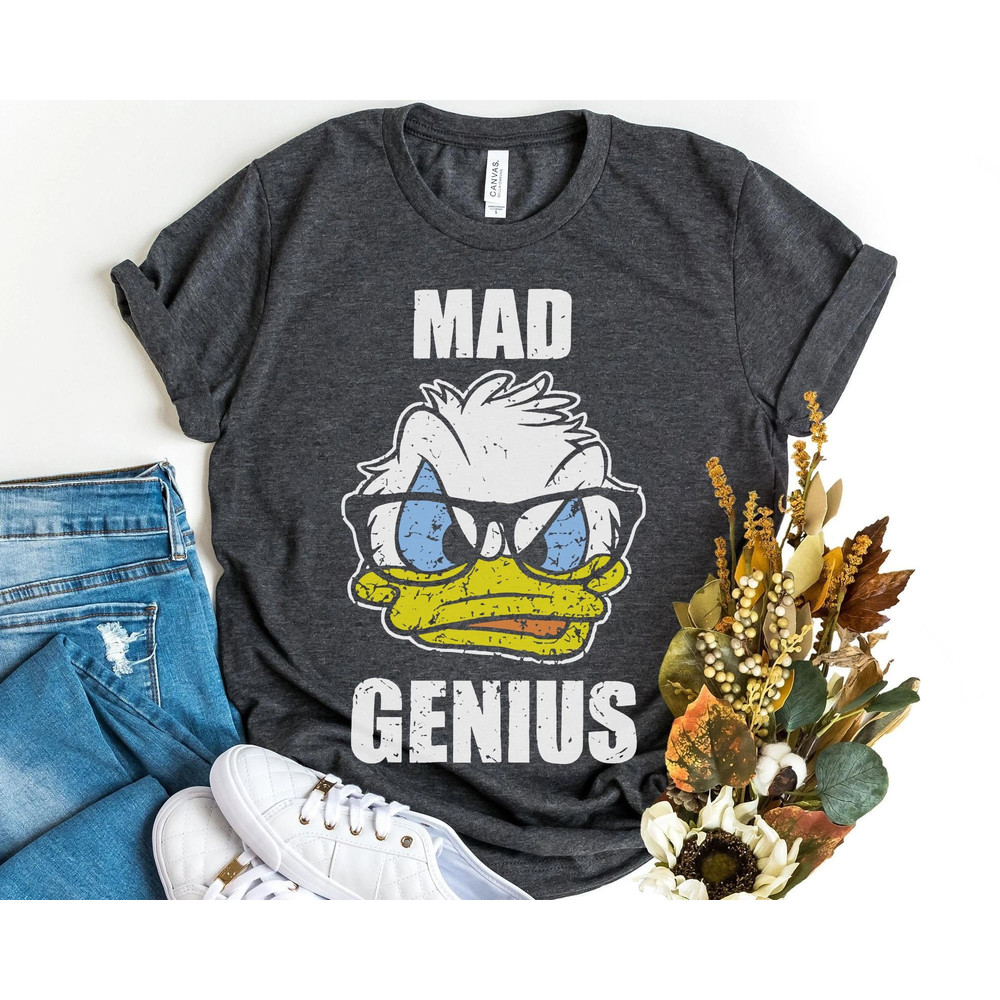 Retro Donald Duck Nerdy Mad Genius Shirt Disney Bookish T-shirt Walt Disney World Magic Kingdom Disneyland Trip Book Lover Gift - 1.jpg