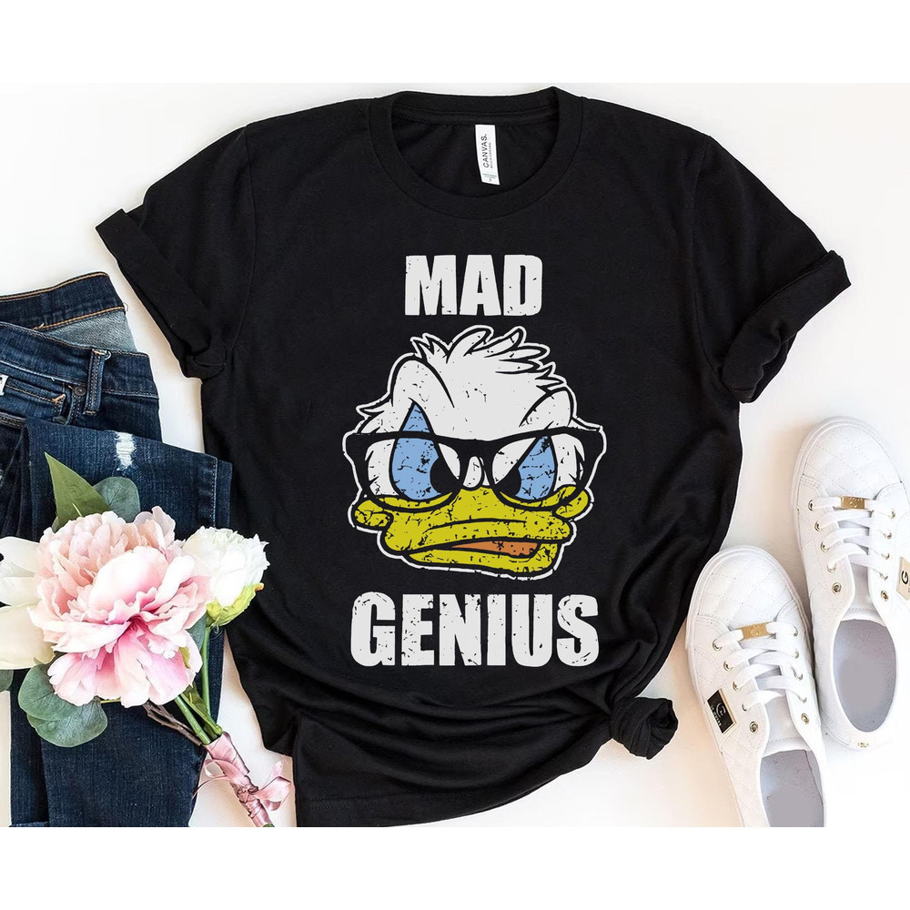 Retro Donald Duck Nerdy Mad Genius Shirt Disney Bookish T-shirt Walt Disney World Magic Kingdom Disneyland Trip Book Lover Gift - 3.jpg
