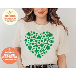 heart shamrock shirt, lucky shirt, st patty's lucky women shirt, st patrick's day shirt, heart shirt, irish shirt, st. p
