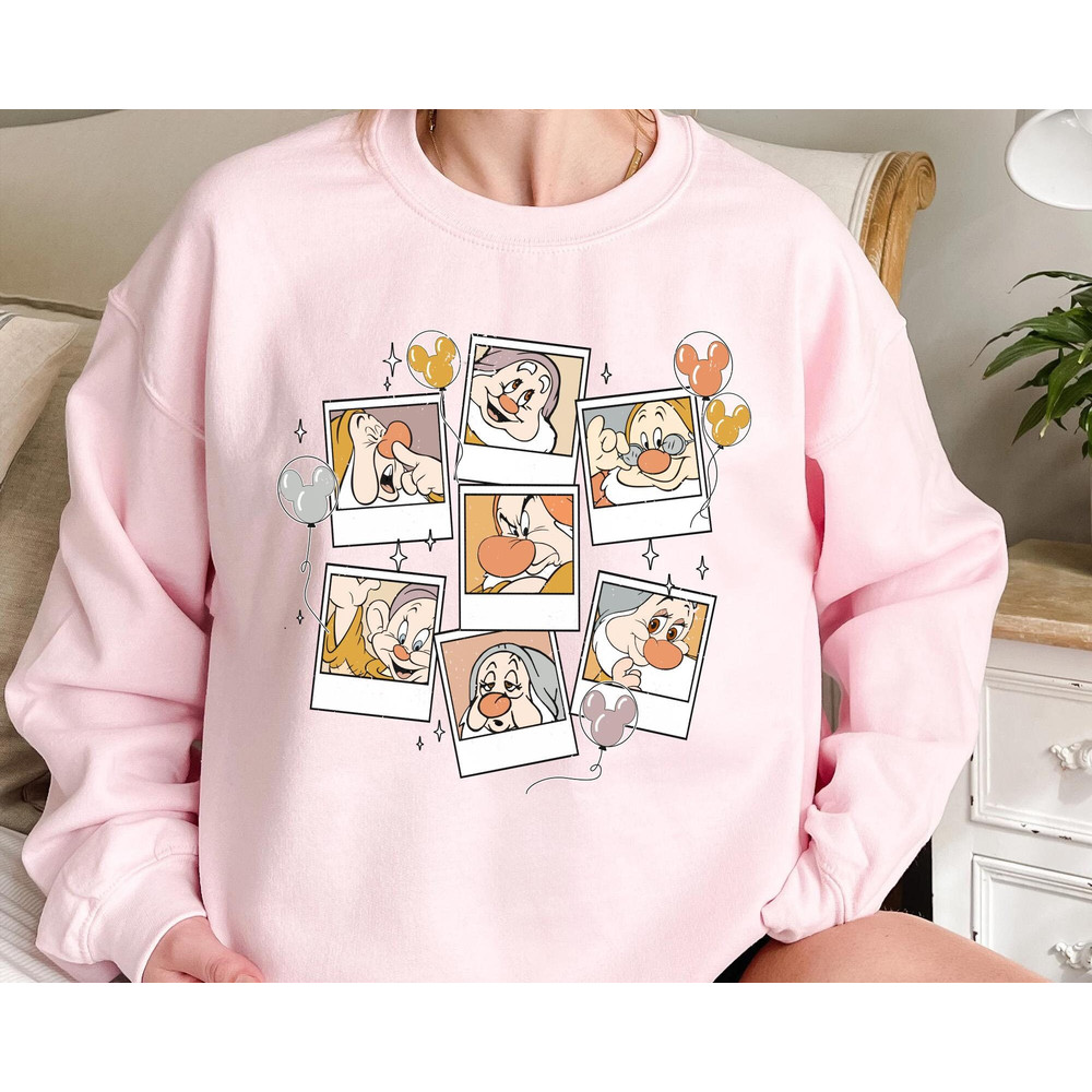 Retro Dwarfs Polaroid with Mickey Balloon Shirt  Snow White And Seven Dwarfs Disney T-shirt  Walt Disney World  Disneyland Trip Outfits - 5.jpg