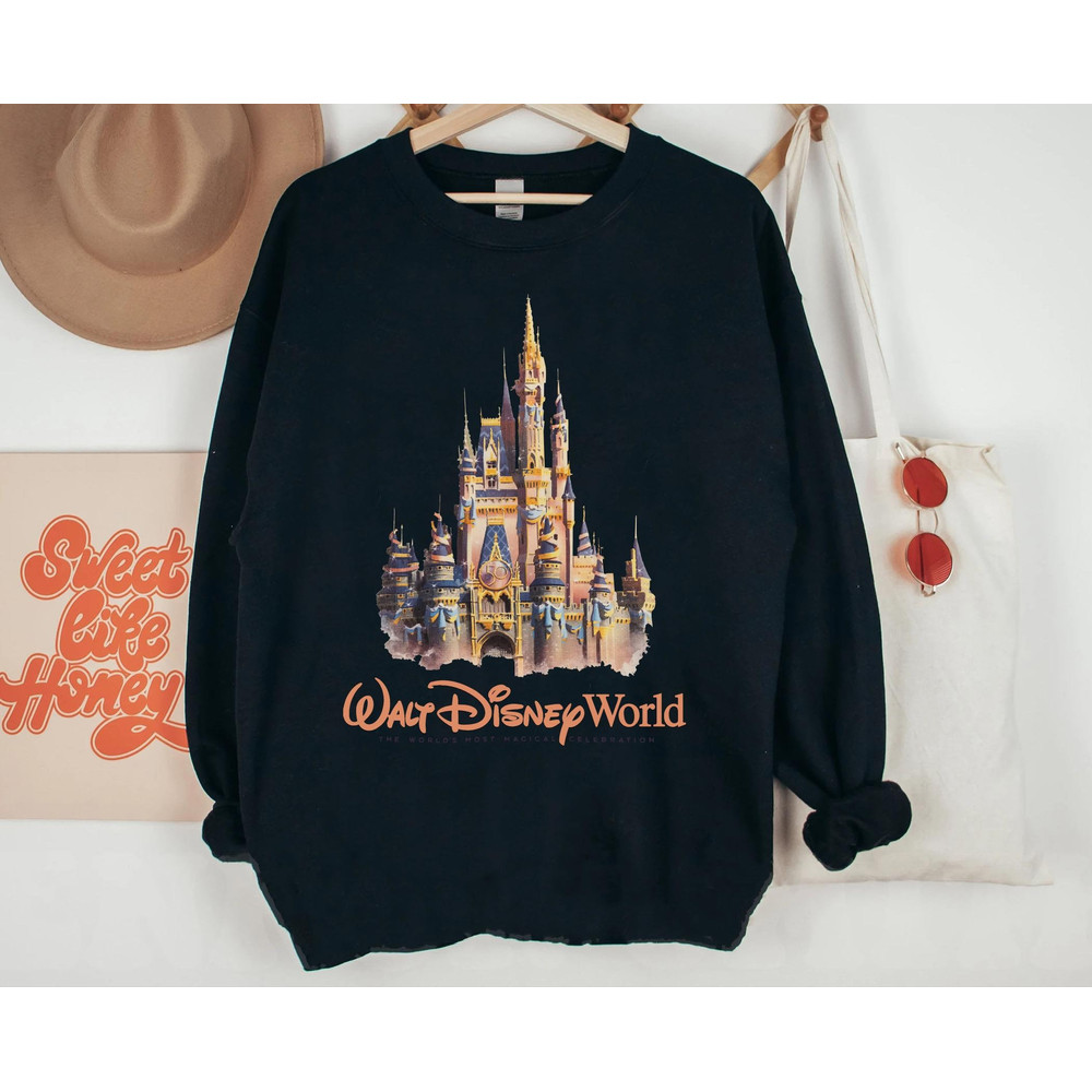 Retro Fantasyland Castle Sweatshirt Walt Disney World 50th Anniversary T-shirt Magic Kingdom Theme Park Disneyland Vacation Trip - 1.jpg