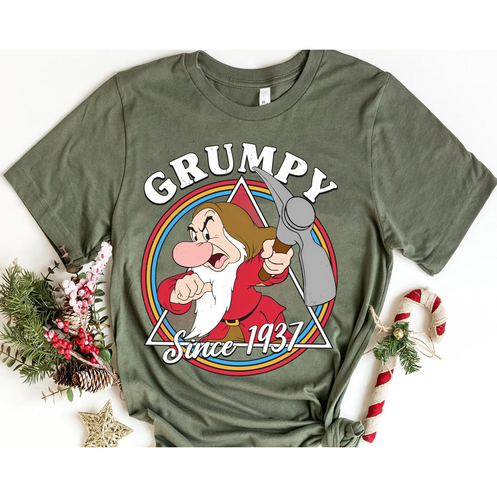 Retro Grumpy Since 1937 Triangle Graphic Shirt Snow White And Seven Dwarfs Walt Disney World Disneyland Trip Outfits Birthday Gift - 4.jpg