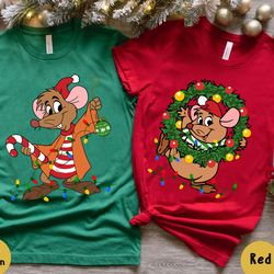 retro jaq and gus gus christmas light shirt dis
