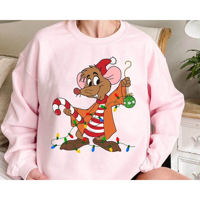 Retro Jaq and Gus Gus Christmas Light Shirt Disney Couple Matching T-shirt Cinderella Holiday Tee Disneyland Very Merry Xmas Party Gift - 5.jpg