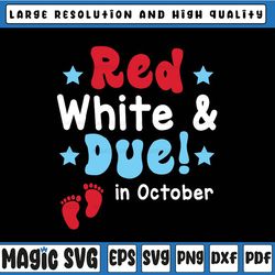 custom month red white & due 4th of july pregnancy announcement svg, independence day pregnancy png, digital download