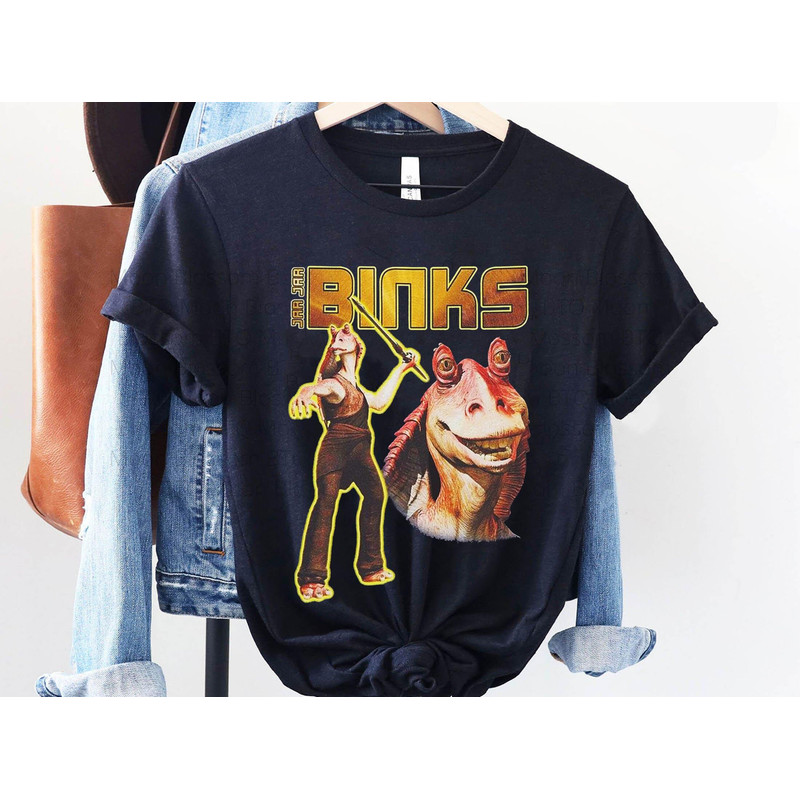 Retro Jar Jar Binks Shirt Gungan Star Wars Characters T-shirt Star Wars Day 2023 May the 4th Galaxy's Edge Walt Disney World Trip - 2.jpg