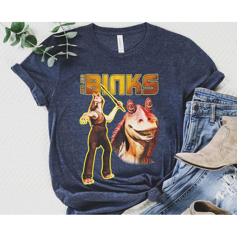 Retro Jar Jar Binks Shirt Gungan Star Wars Characters T-shirt Star Wars Day 2023 May the 4th Galaxy's Edge Walt Disney World Trip - 4.jpg