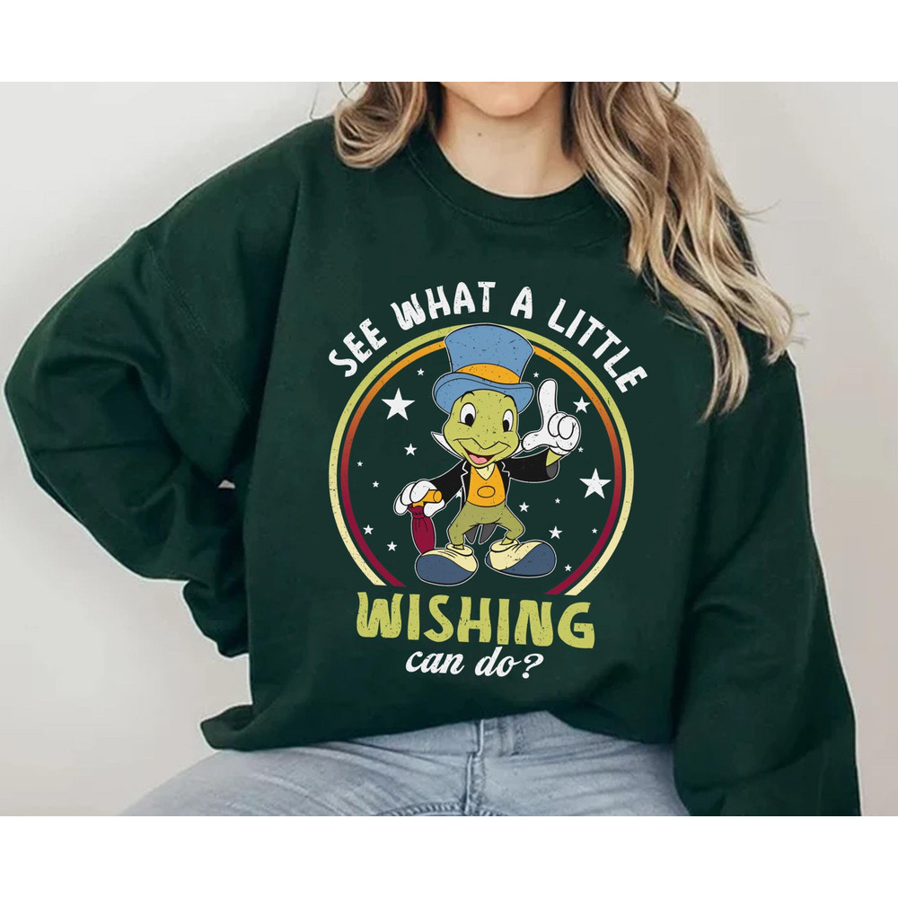 Retro Jiminy Cricket See What A Little Wishing Can Do Shirt Disney Pinocchio T-shirt Disney World Disneyland Family Vacation Trip - 4.jpg
