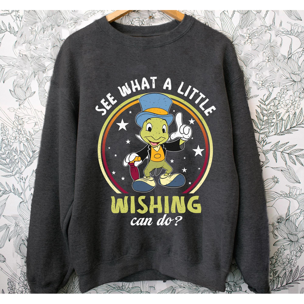 Retro Jiminy Cricket See What A Little Wishing Can Do Shirt Disney Pinocchio T-shirt Disney World Disneyland Family Vacation Trip - 5.jpg