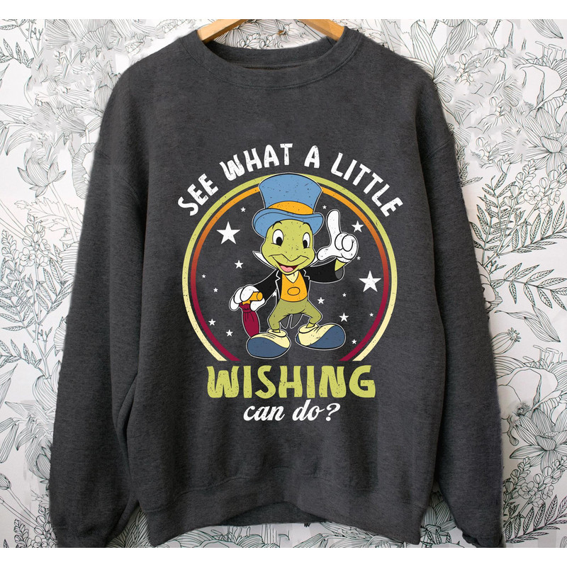 Retro Jiminy Cricket See What A Little Wishing Can Do Shirt Disney Pinocchio T-shirt Disney World Disneyland Family Vacation Trip - 5.jpg