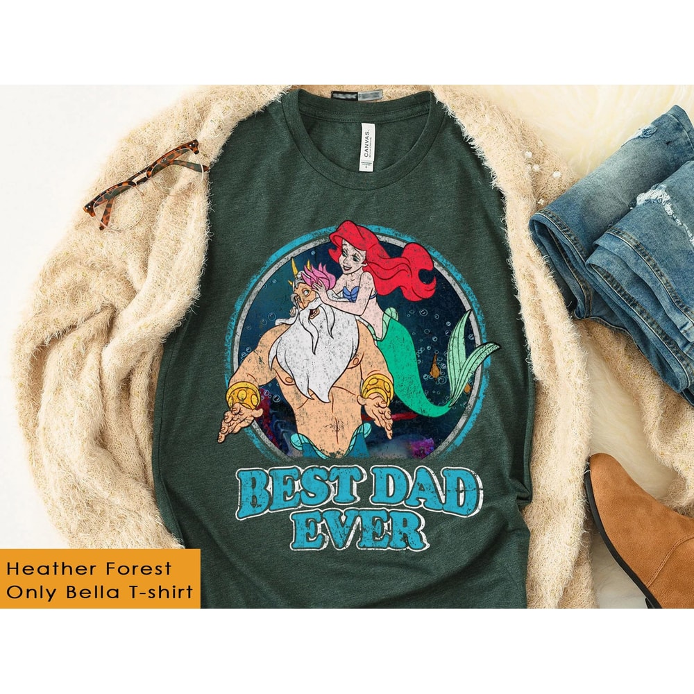 Retro King Triton and Ariel Best Dad Ever Shirt Father Daughter Disney T-shirt The Little Mermaid Father's Day Gift Disneyland Trip - 3.jpg