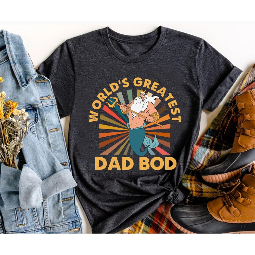 Retro King Triton World's Greatest Dad Bob Shirt The Little Mermaid Disney Dad T-shirt Father's Day Gift Ideas Disneyland Trip - 1.jpg