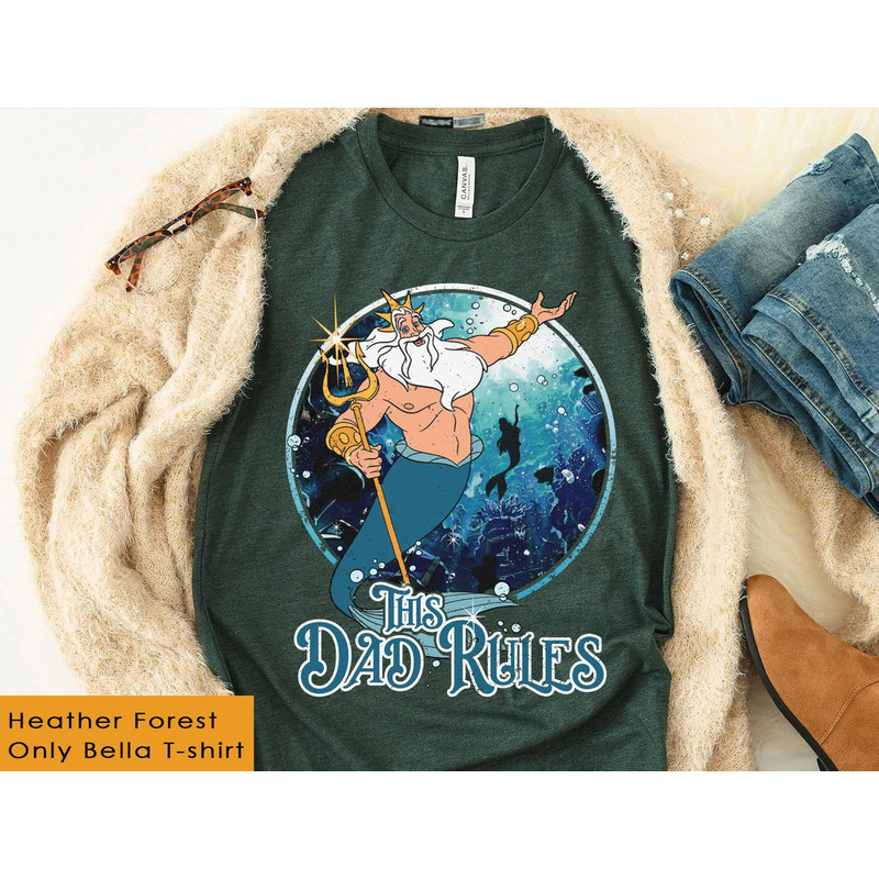 Retro King Triton The Little Mermaid The Dad Rules Shirt  Disney Dad T-shirt  Father's Day Gift Ideas  Father Shirt  Disneyland Trip - 2.jpg