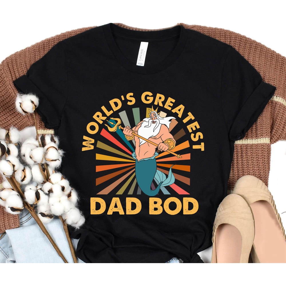 Retro King Triton World's Greatest Dad Bob Shirt The Little Mermaid Disney Dad T-shirt Father's Day Gift Ideas Disneyland Trip - 2.jpg