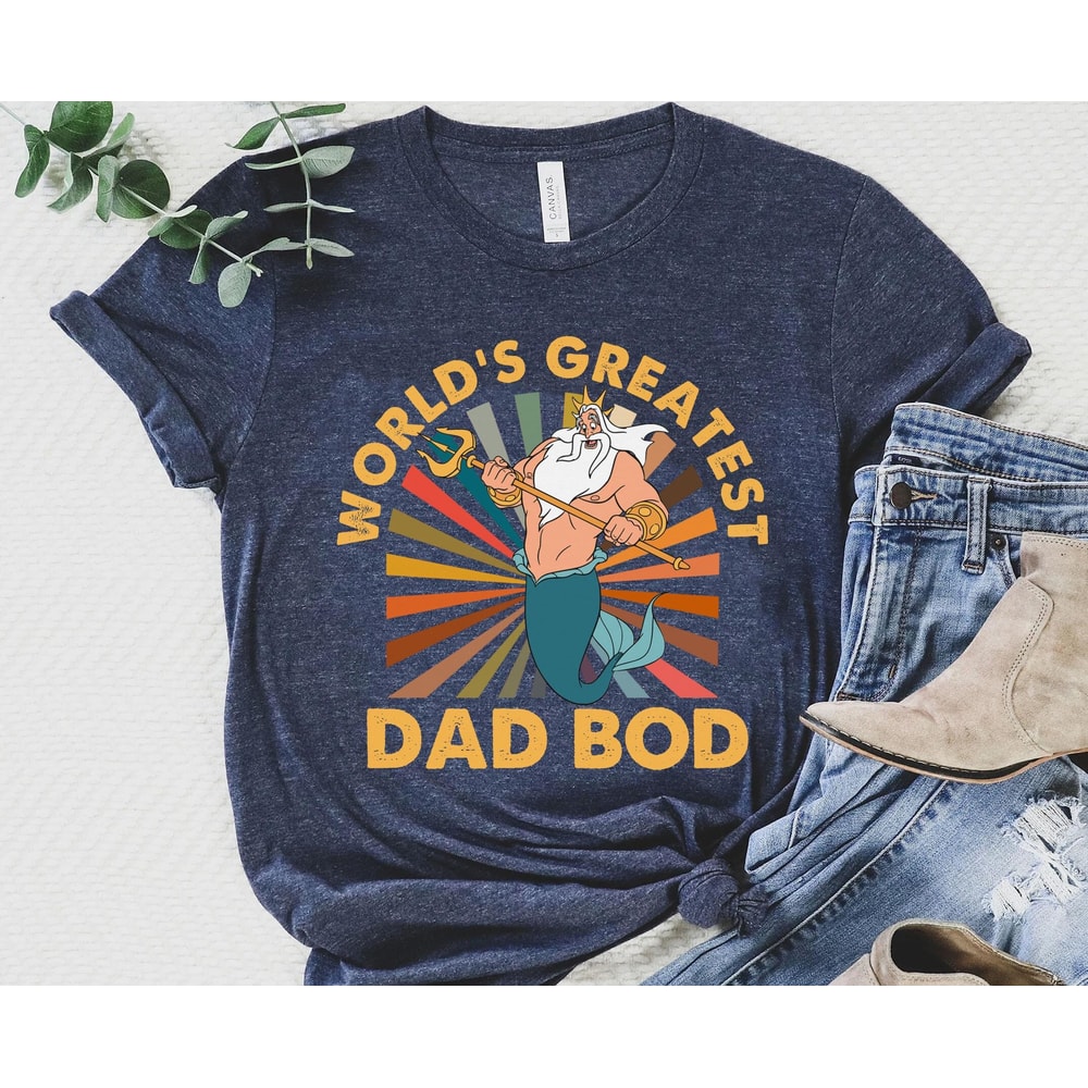 Retro King Triton World's Greatest Dad Bob Shirt The Little Mermaid Disney Dad T-shirt Father's Day Gift Ideas Disneyland Trip - 3.jpg