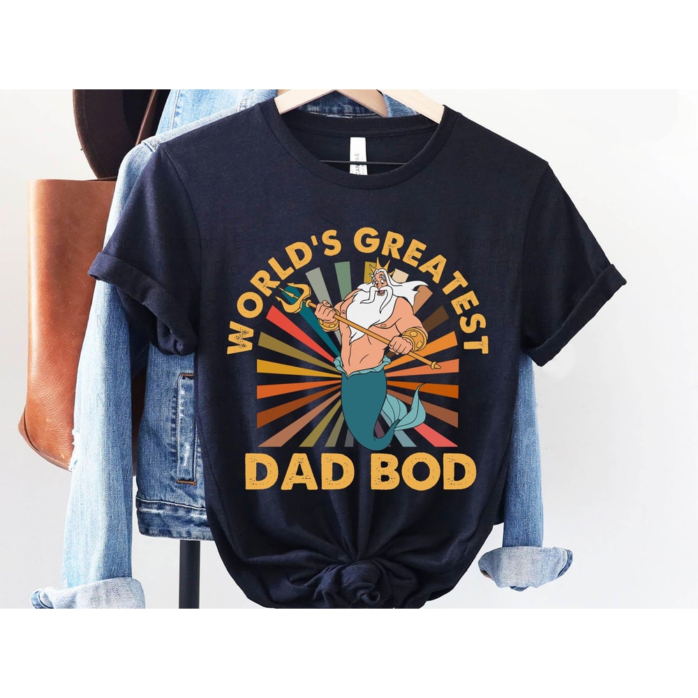 Retro King Triton World's Greatest Dad Bob Shirt The Little Mermaid Disney Dad T-shirt Father's Day Gift Ideas Disneyland Trip - 4.jpg