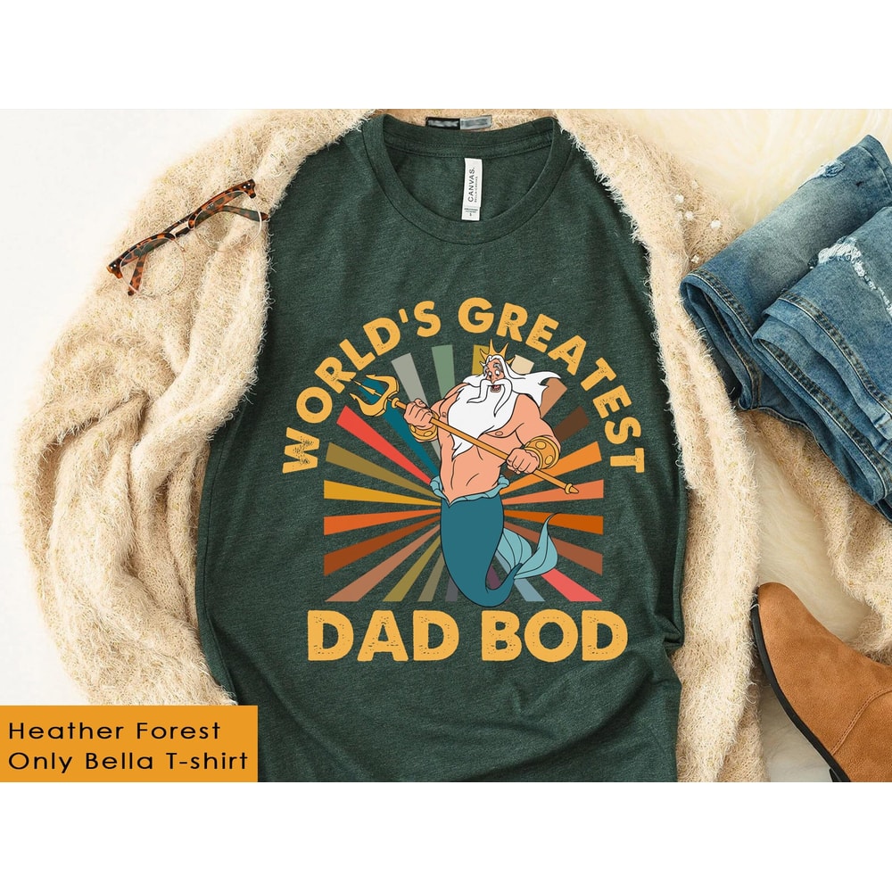 Retro King Triton World's Greatest Dad Bob Shirt The Little Mermaid Disney Dad T-shirt Father's Day Gift Ideas Disneyland Trip - 5.jpg