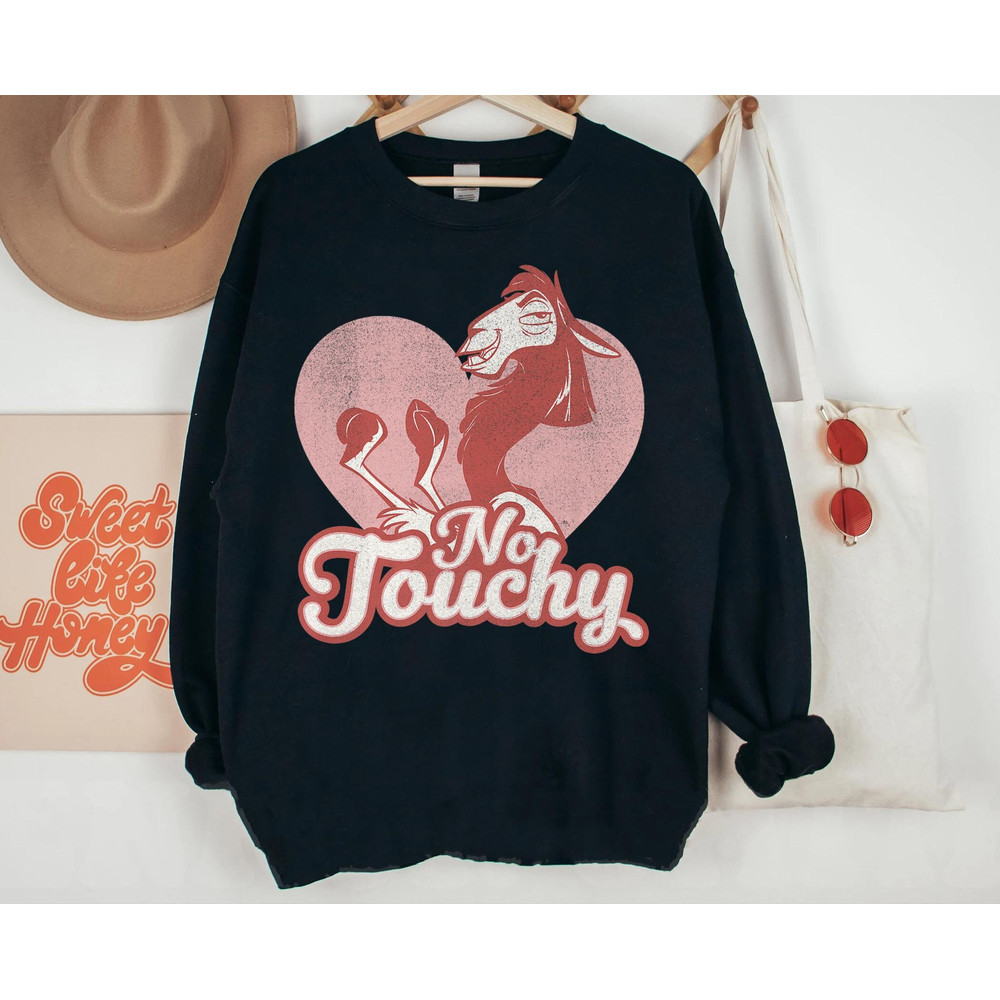 Retro Kuzo Llama No Touchy Love Heart Sweatshirt  The Emperor's New Groove T-shirt  Disney Valentine Tee  Disneyland Couple Matching Trip - 1.jpg