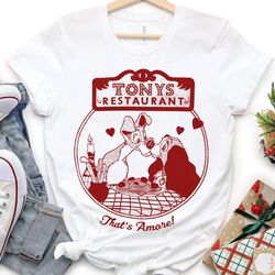 retro lady and tramp tonys restaurant shirt / d