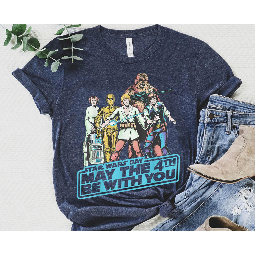 Retro May The Fourth Group Shot Shirt Star Wars Day 2023 T-shirt  May the 4th  Galaxy's Edge  Walt Disney World Trip  Movie Lover Shirt - 1.jpg