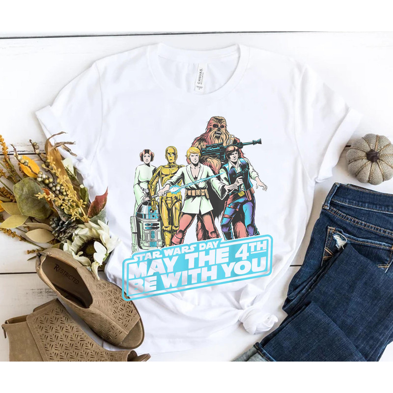 Retro May The Fourth Group Shot Shirt Star Wars Day 2023 T-shirt  May the 4th  Galaxy's Edge  Walt Disney World Trip  Movie Lover Shirt - 3.jpg