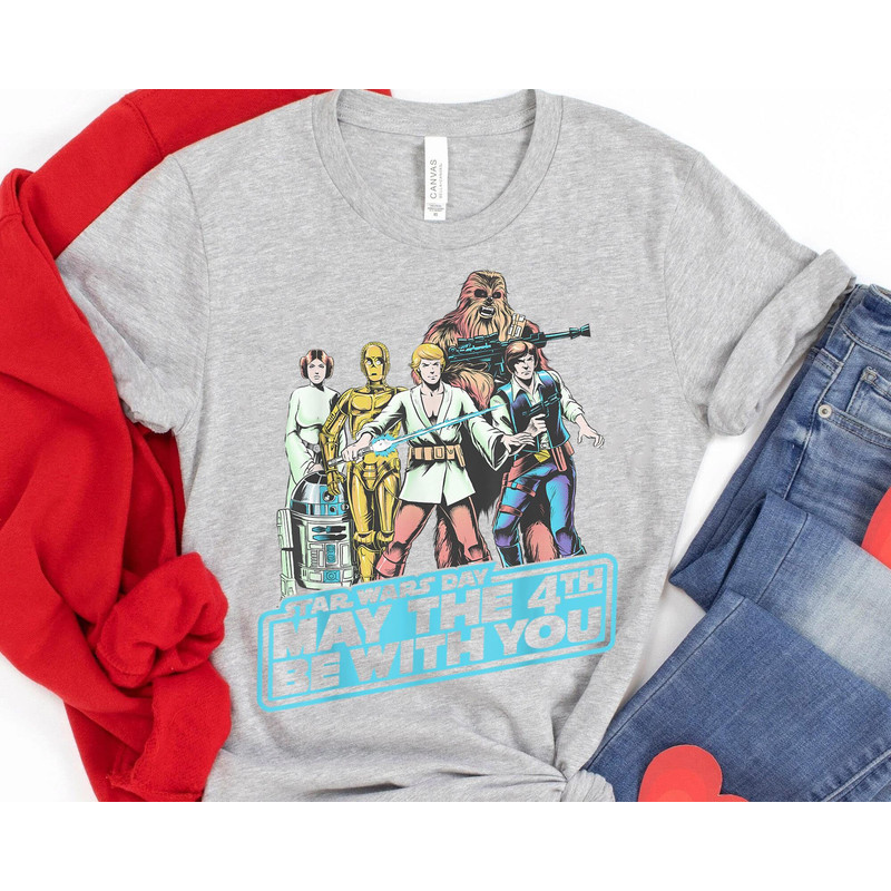 Retro May The Fourth Group Shot Shirt Star Wars Day 2023 T-shirt  May the 4th  Galaxy's Edge  Walt Disney World Trip  Movie Lover Shirt - 4.jpg
