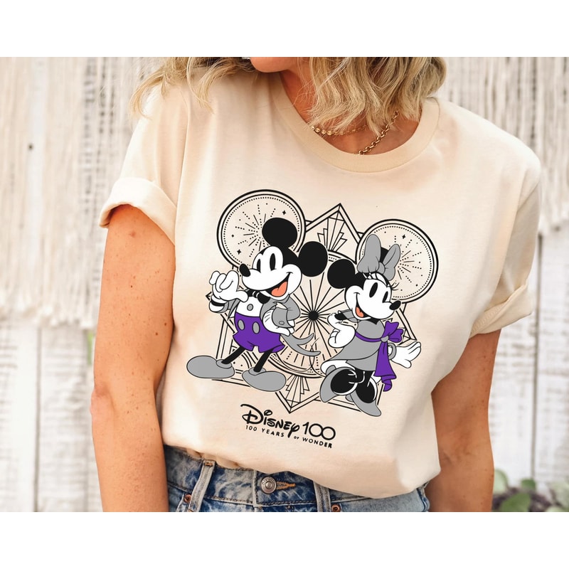 Retro Mickey and Minnie Mouse Disney 100 Years Of Wonder Shirt Walt Disney World T-shirt Disney100 Outfit Disneyland 2023 Trip - 1.jpg