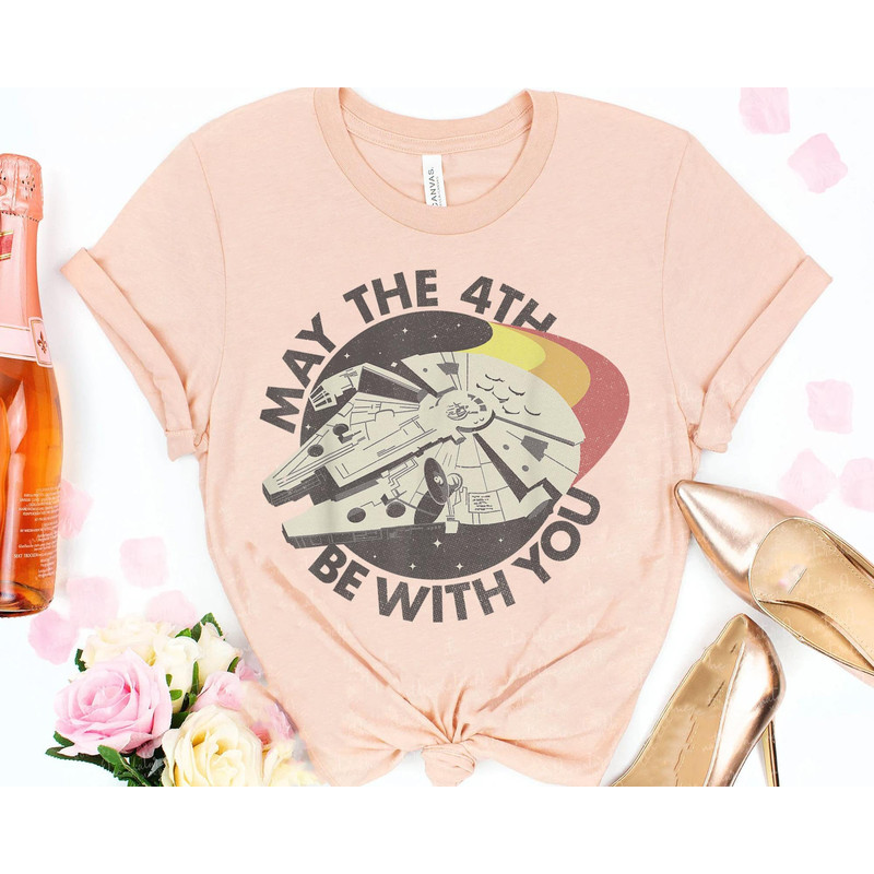 Retro Millennium Falcon May The 4Th Be With You Shirt  Star Wars Day 2023  Galaxy's Edge  Walt Disney World Shirt  Disneyland Trip - 2.jpg