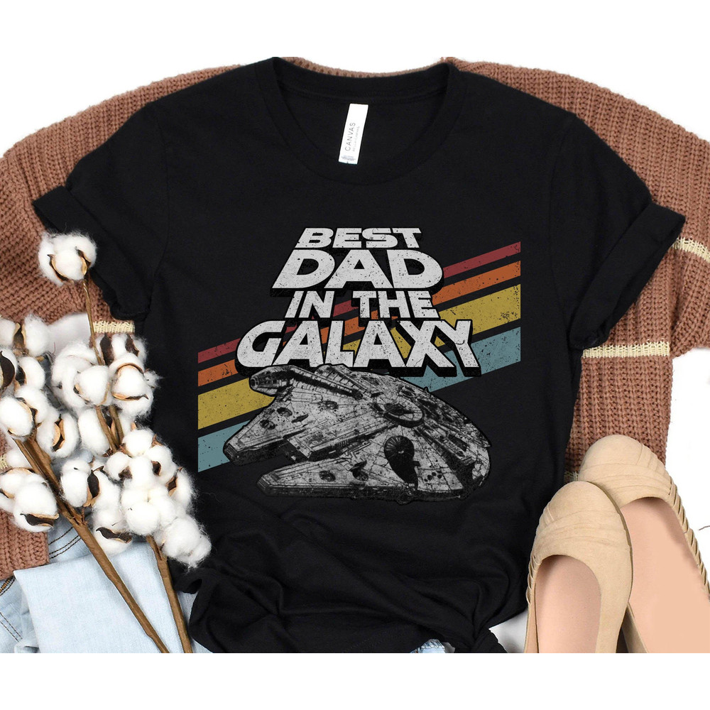 Retro Millennium Falcon 77 Best Dad In The Galaxy Shirt  Star Wars Dad T-shirt  Father's Day Gift Ideas  Galaxy's Edge  Star Wars Day - 2.jpg