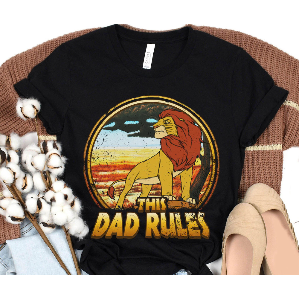 Retro Mufasa The Lion King The Dad Rules Shirt Disney Dad T-shirt Father's Day Gift Ideas Funny Father Shirt Disneyland Trip - 1.jpg