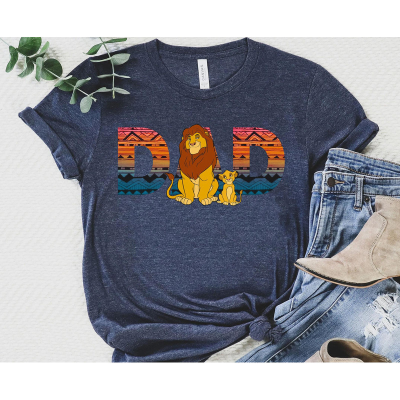Retro Mufasa and Simba Dad and Son Shirt The Lion King Disney Father T-shirt Father's Day Gift Walt Disney World Disneyland Trip - 3.jpg