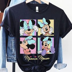 Retro Pastel Color Minnie Mouse Shirt / Mickey