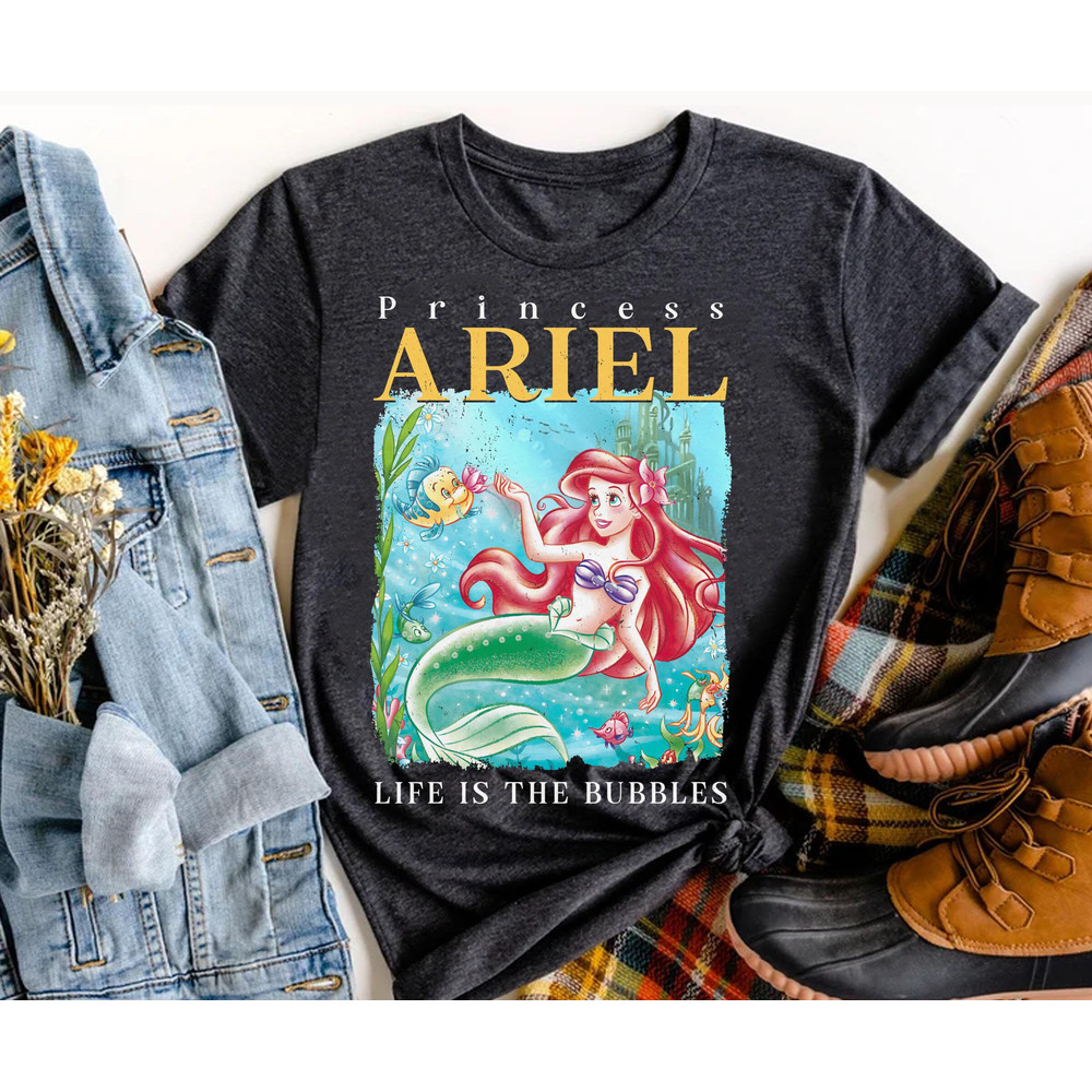 Retro Princess Ariel Life Is The Bubbles Shirt The Little Mermaid Shirt Walt Disney World Tee Disneyland Family Vacation Trip - 1.jpg