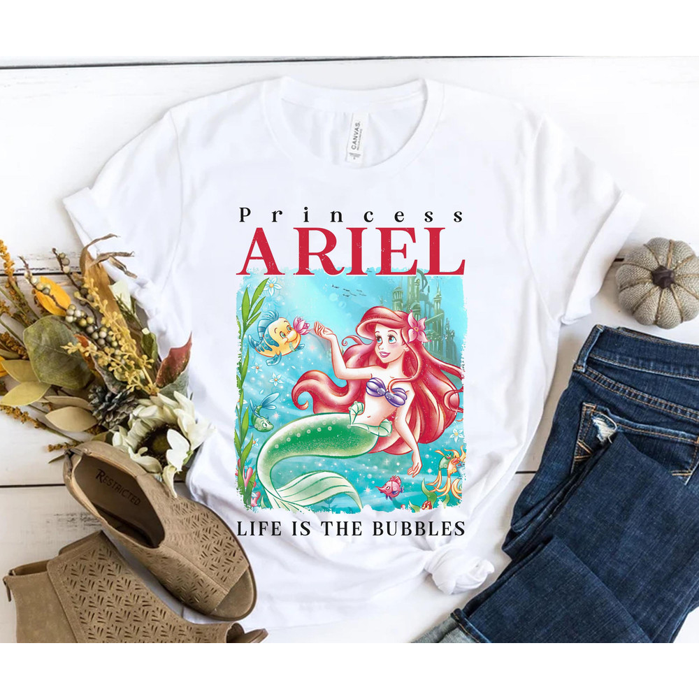 Retro Princess Ariel Life Is The Bubbles Shirt The Little Mermaid Shirt Walt Disney World Tee Disneyland Family Vacation Trip - 2.jpg