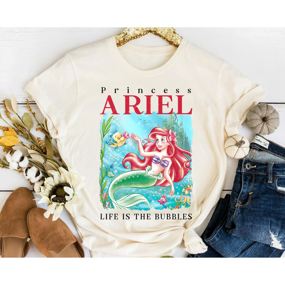 Retro Princess Ariel Life Is The Bubbles Shirt The Little Mermaid Shirt Walt Disney World Tee Disneyland Family Vacation Trip - 3.jpg