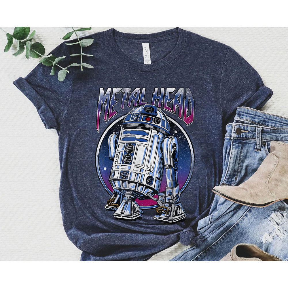 Retro R2-D2 Metal Rock Style Shirt Star Wars Droid T-shirt Rock Music Lover Tee Galaxy's Edge Disneyland Trip - 2.jpg