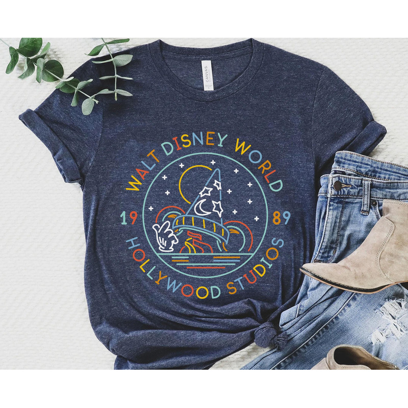 Retro Sorcerer's Hat Disney's Hollywood Studios Shirt Disney Fantasia Tee Walt Disney World T-shirt Disneyland Family Vacation Trip - 1.jpg