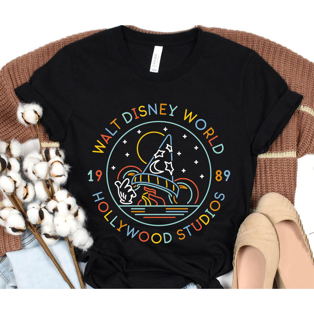 Retro Sorcerer's Hat Disney's Hollywood Studios Shirt Disney Fantasia Tee Walt Disney World T-shirt Disneyland Family Vacation Trip - 5.jpg