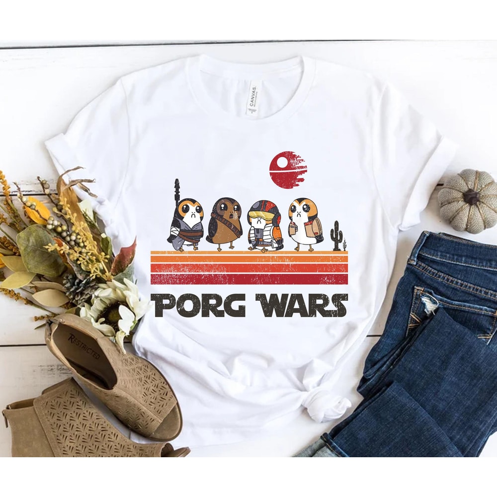 Retro Star Wars Porg Wars Shirt Cute Porg T-shirt Star Wars Day 2023 May the Fourth Galaxy's Edge Shirt Walt Disney World Trip - 4.jpg