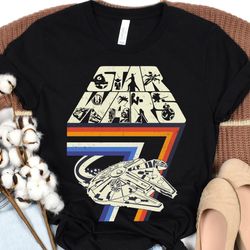 retro stripes lines millennium falcon 77 shirt
