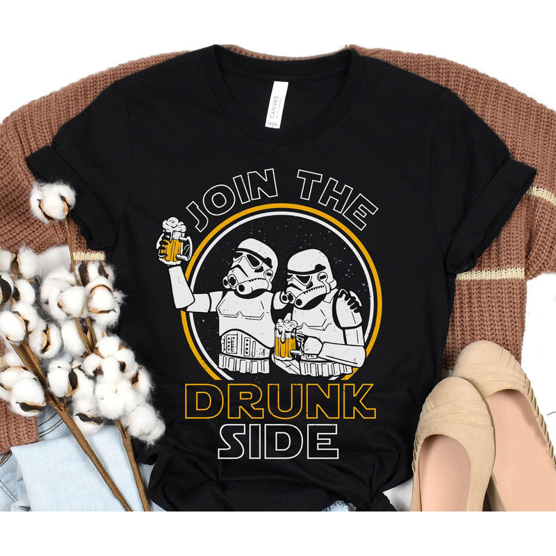 Retro Stormtrooper Join To The Drunk Side Shirt Funny Star Wars Drinking Beer Tee Disneyland Galaxy's Edge Trip Star Wars Dad T-shirt - 3.jpg