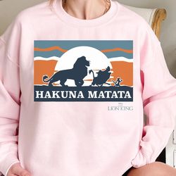 retro sunset hakuna matata trio simba timon pum