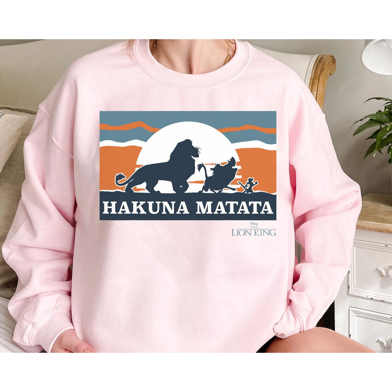 Retro Sunset Hakuna Matata Trio Simba Timon Pumbaa Sweatshirt The Lion King T-shirt Walt Disney World Tee Disneyland Family Trip - 1.jpg