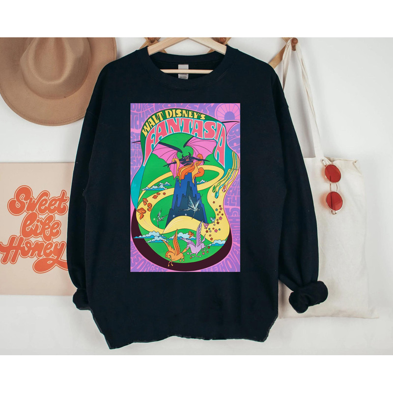 Retro Walt Disney's Fantasia Sweatshirt  Sorcerer Mickey and Chernabog T-shirt  Disneyland Family 2023 Trip Tee  Magic Kingdom Shirt - 1.jpg